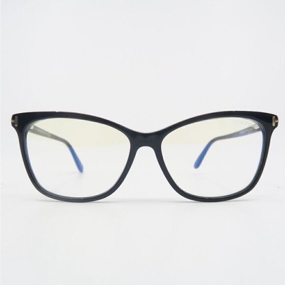 NWT Tom Ford TF 5690 001 55mm Black & Brown Tortoise Eyeglasses - Picture 2 of 10